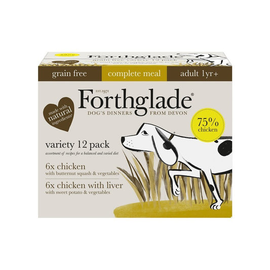 Forthglade Adult Complete Grain Free Duo Chicken & Chicken Liver 395g x 12