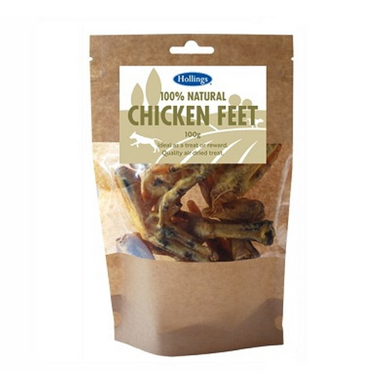 Hollings 100% Natural Chicken Feet 100g x 8