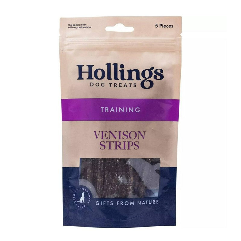 Hollings 100% Natural Venison Strips 5 pack x 12
