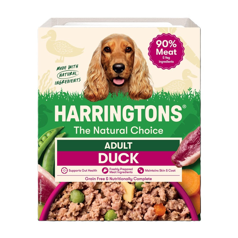Harringtons Wet Duck & Potato Dog Food Trays 400g x 8