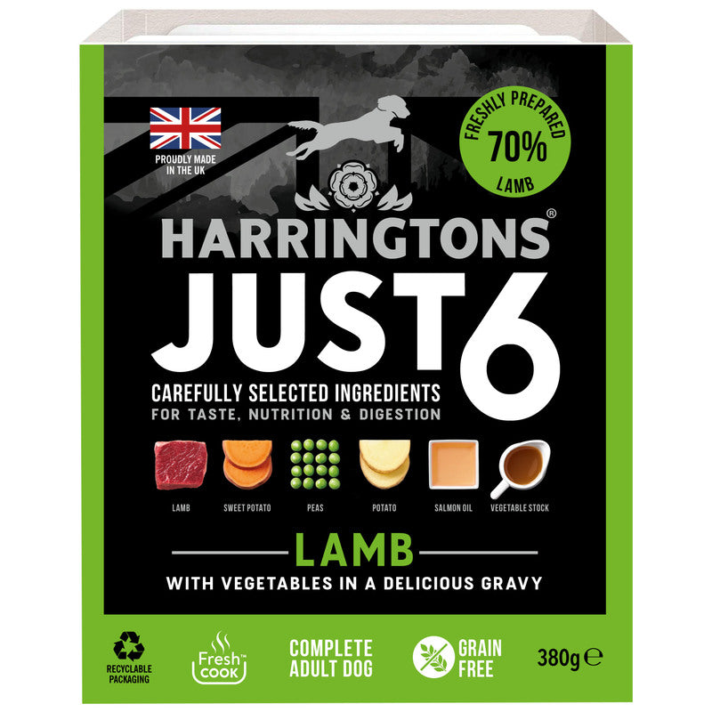 Harringtons Just 6 Complete Adult Lamb Trays 380g x 8