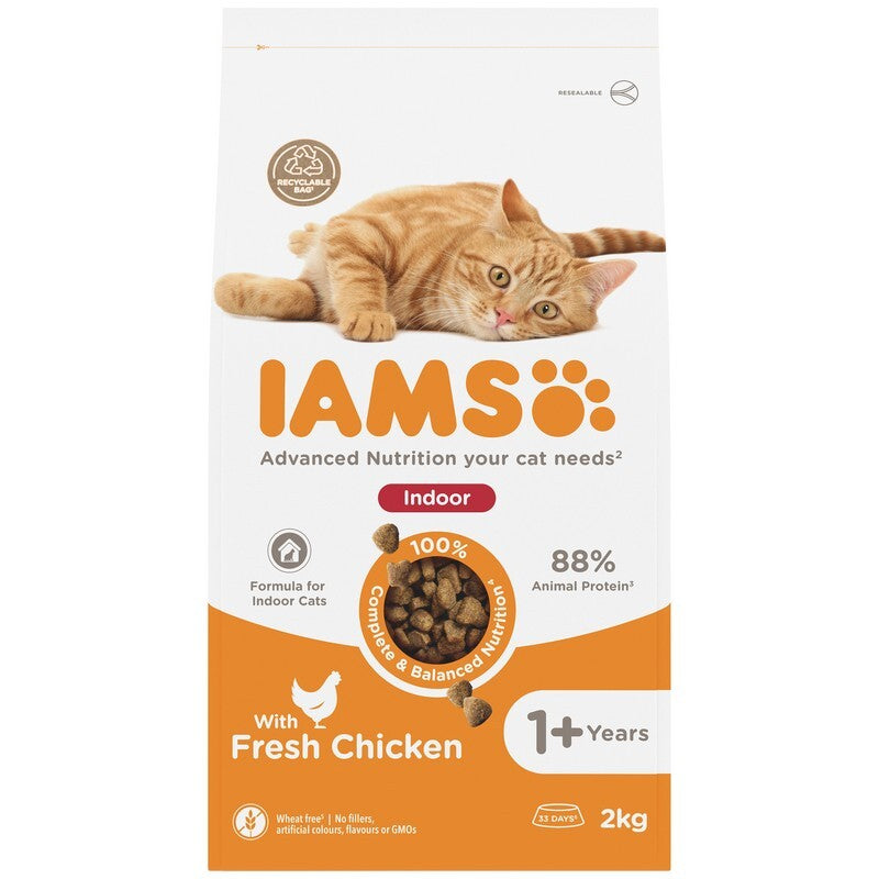 Iams Cat Adult Indoor with Chicken 2kg x 2