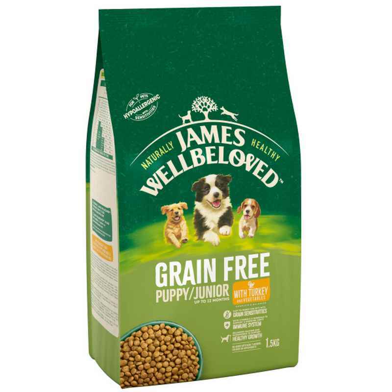 James Wellbeloved Puppy/Junior Grain Free Turkey & Vegetables 1.5kg