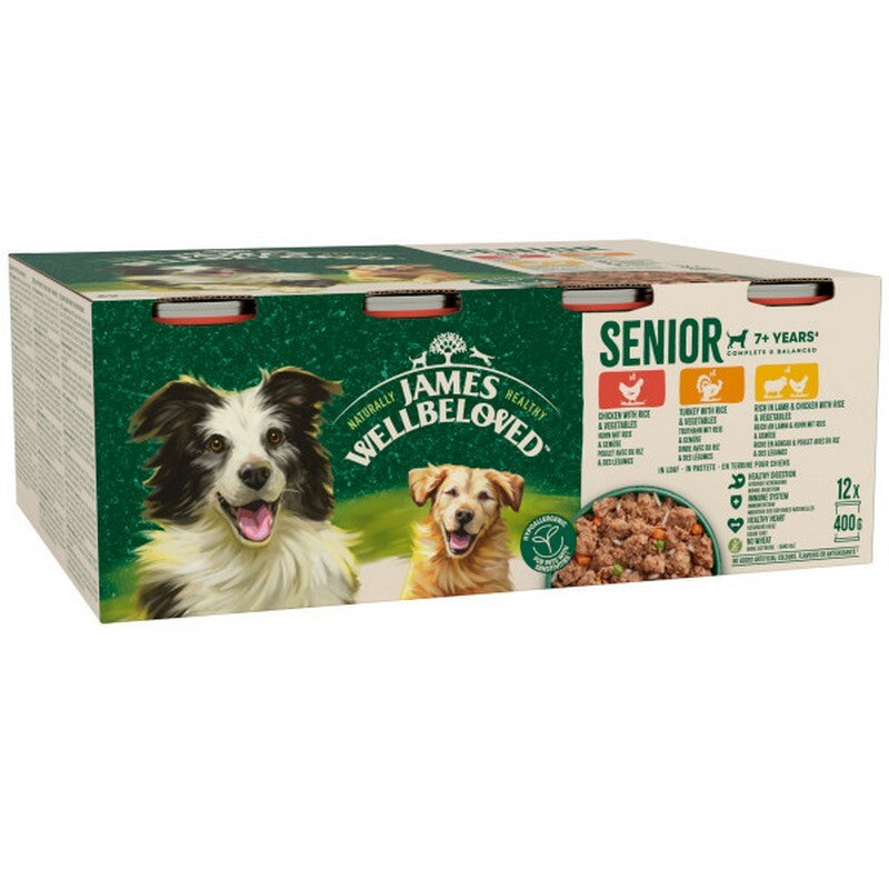 James Wellbeloved Dog Senior Chicken, Lamb & Turkey Loaf Tins 400g x 12