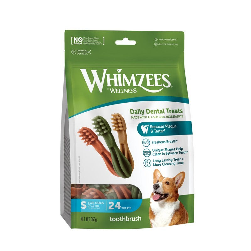 Whimzees Toothbrush Small 24/Bag x 6