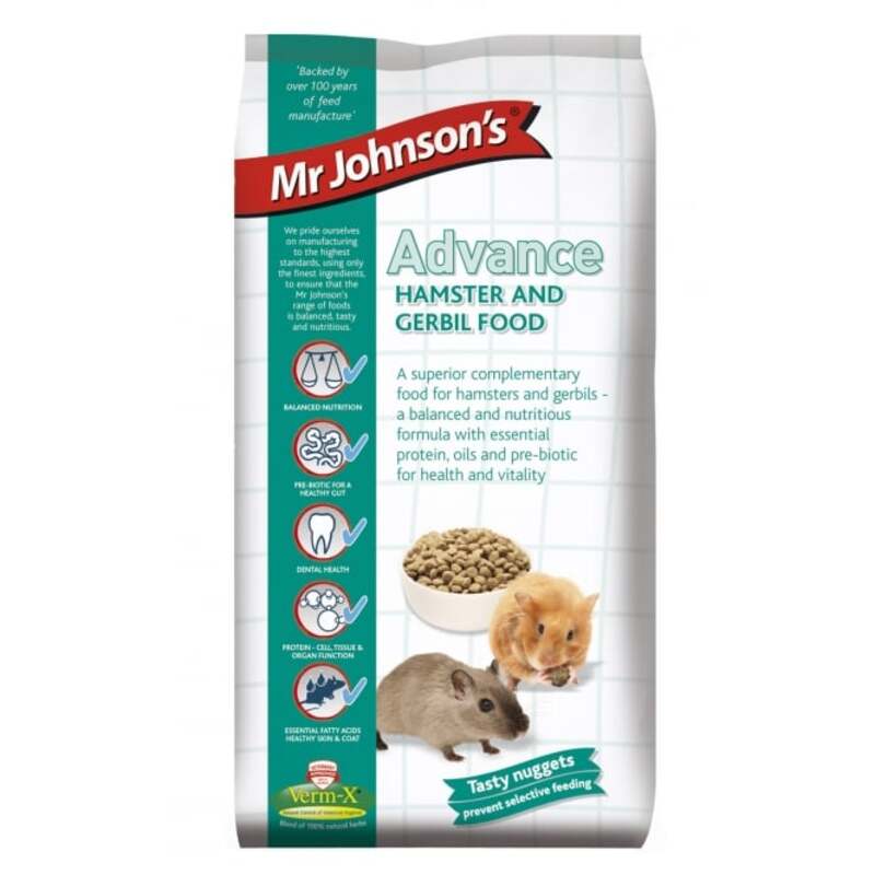 Mr Johnsons Advance Hamster & Gerbil 750g x 6