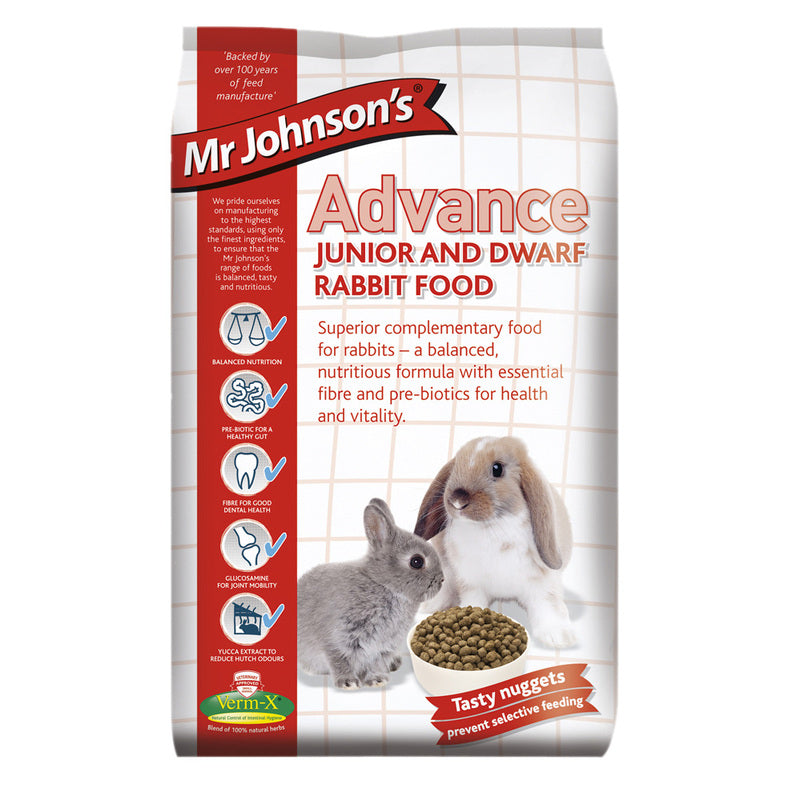 Mr Johnsons Advance Junior and Dwarf Rabbit Food 1.5kg x 4