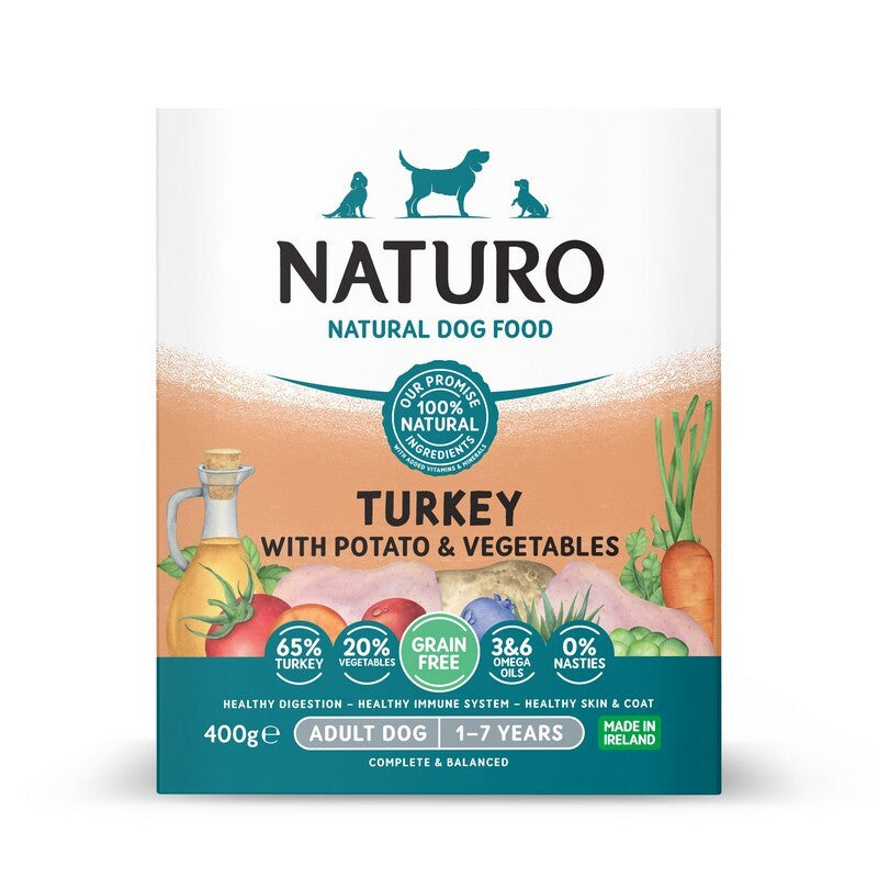 Naturo Adult Grain Free Turkey with Potato & Veg Trays 400g x 7