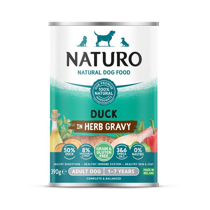 Naturo Adult Grain & Gluten Free Duck in Herb Gravy Tins 390g x 12