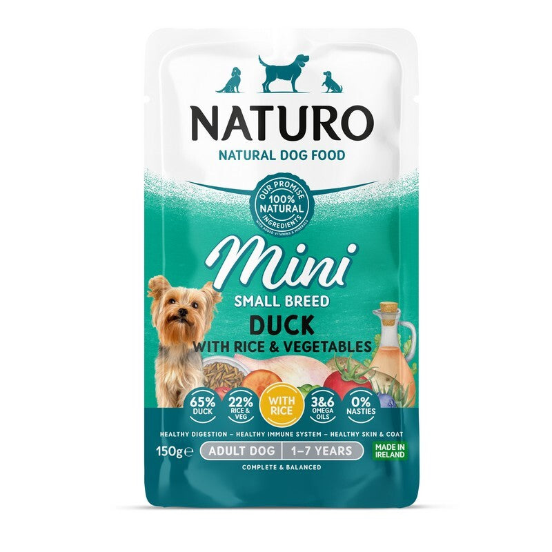 Naturo Adult Mini Duck with Rice & Veg Pouches 150g x 8