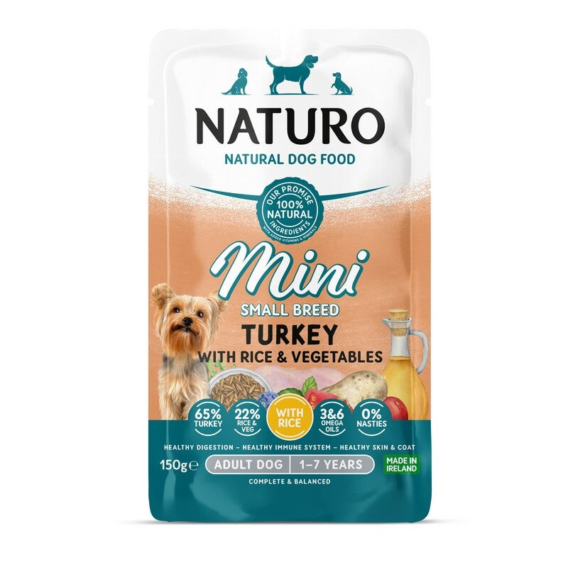 Naturo Adult Mini Turkey with Rice & Veg Pouches 150g x 8