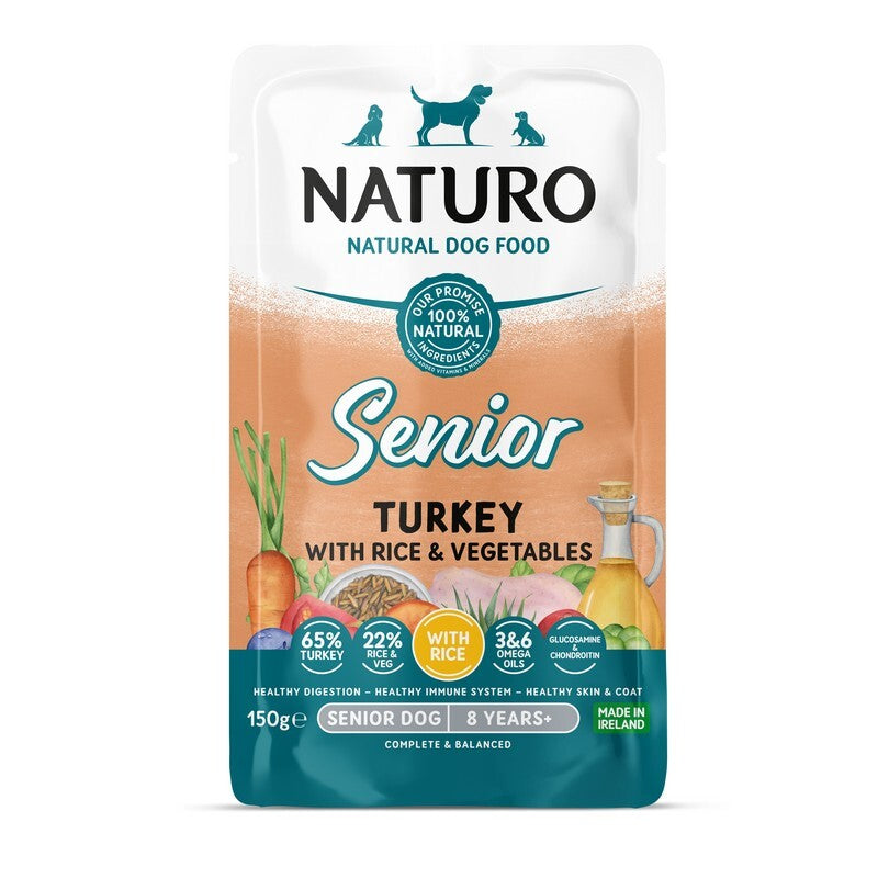 Naturo Senior Dog Turkey with Rice & Veg Pouches 150g x 8