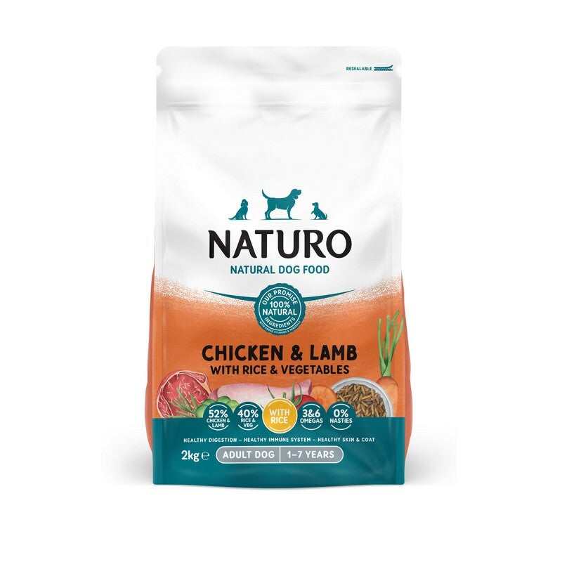 Naturo Adult Chicken & Lamb with Rice & Veg 2kg x 4