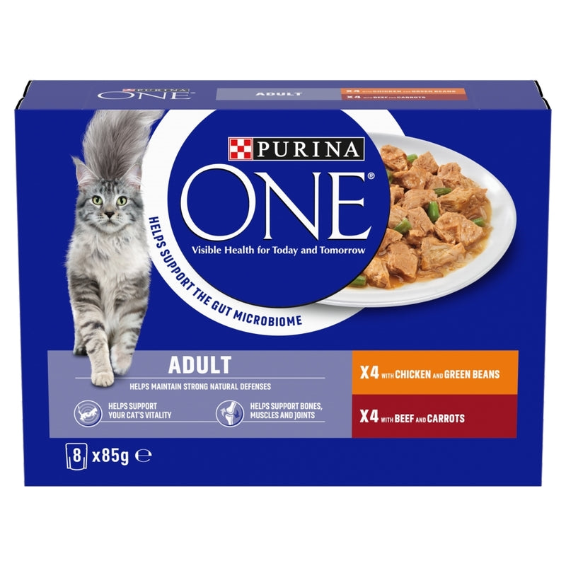 Purina One Adult Mini Fillets Chicken & Beef Pouches 85g x 8 x 5