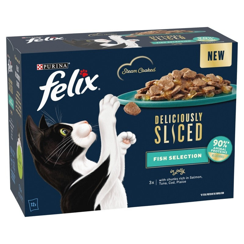 Felix Deliciously Sliced Ocean Fish Selection in Jelly 80g x 12 x 4
