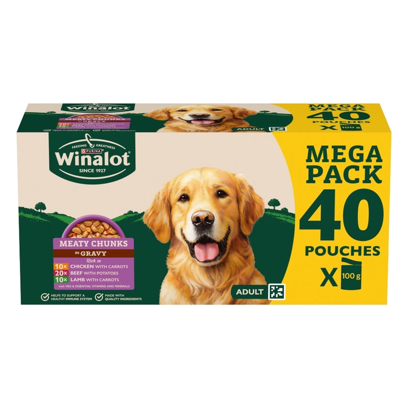 Winalot Adult Friday Suppers Fish Chunks in Gravy Pouches 100g x 40