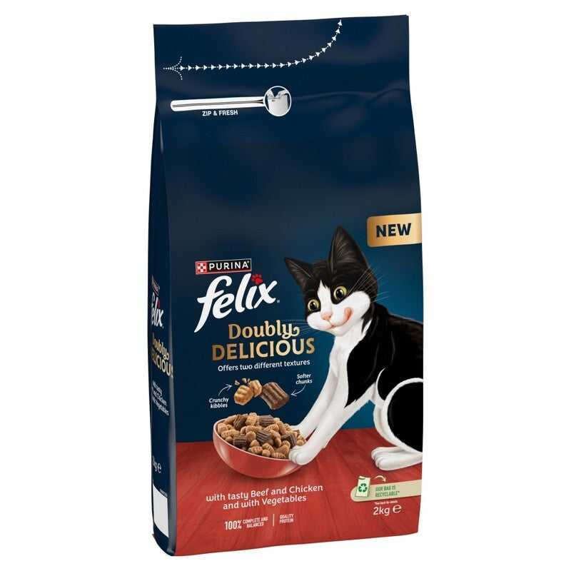 Felix Adult Doubly Delicious Beef, Chicken & Veg