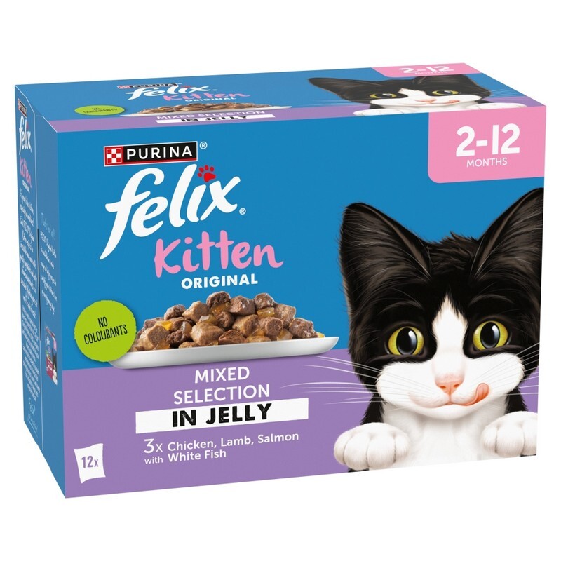 Felix Kitten Original Mixed Selection in Jelly Pouches 85g x 12 x 4