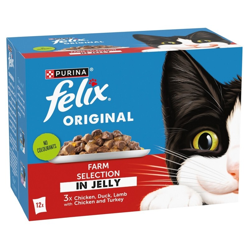 Felix Adult Original Farm Selection in Jelly Pouches 85g x 12 x 4