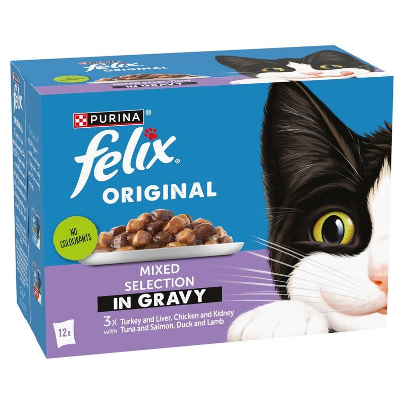 Felix Adult Original Mixed Selection in Gravy Pouches 85g x 12 x 4