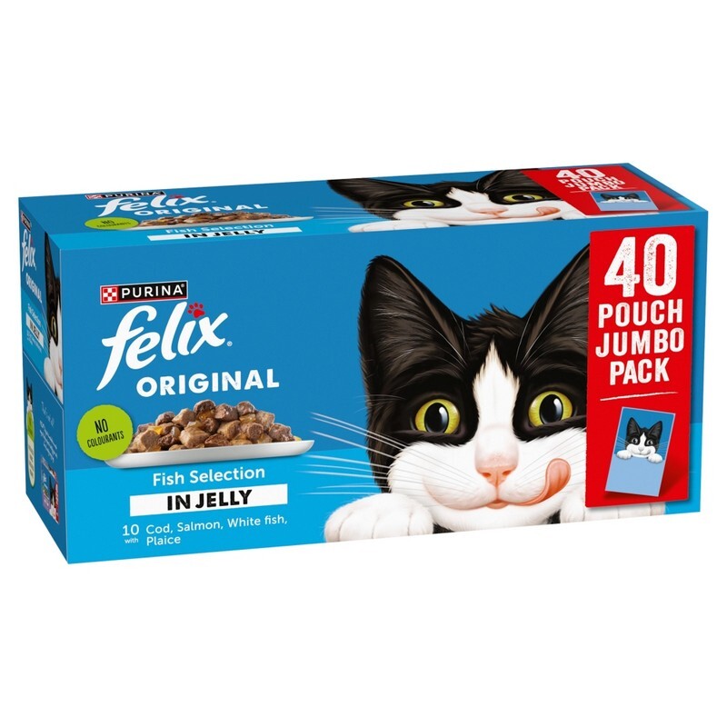 Felix Adult Original Fish Selection in Jelly Pouches 85g x 40