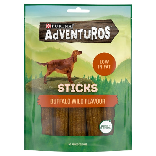 Adventuros Wild Buffalo Sticks Dog Treats 120g x 6