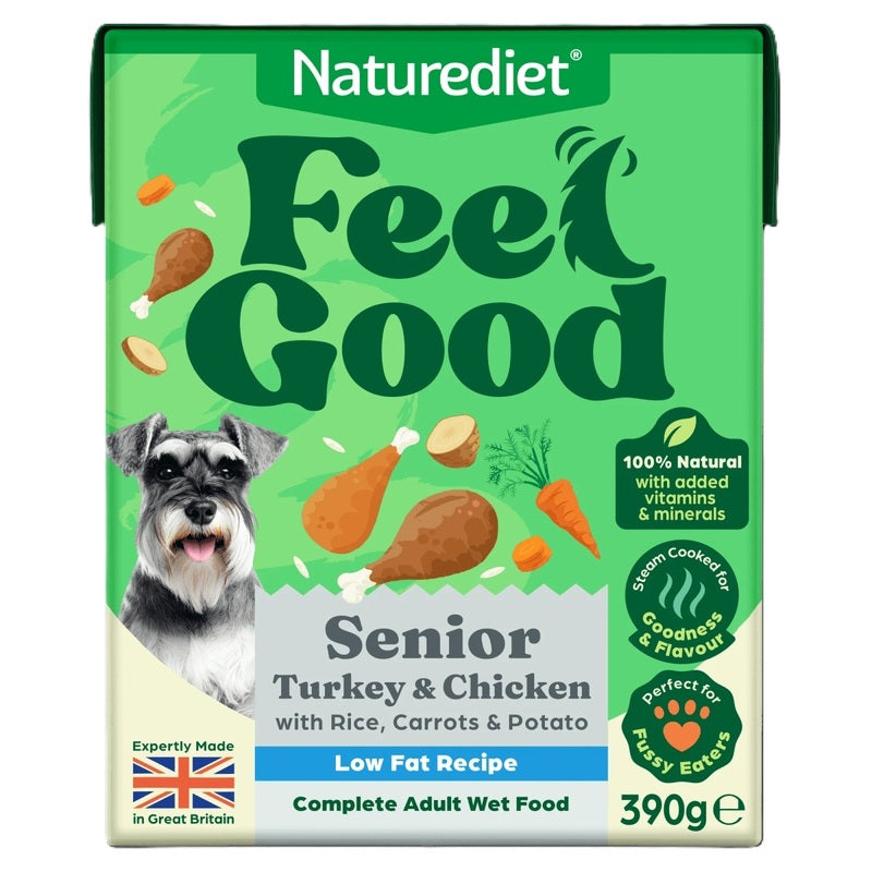 Naturediet Senior Light Feel Good Turkey & Chicken with Rice, Carrots & Potato Cartons 390g x 12