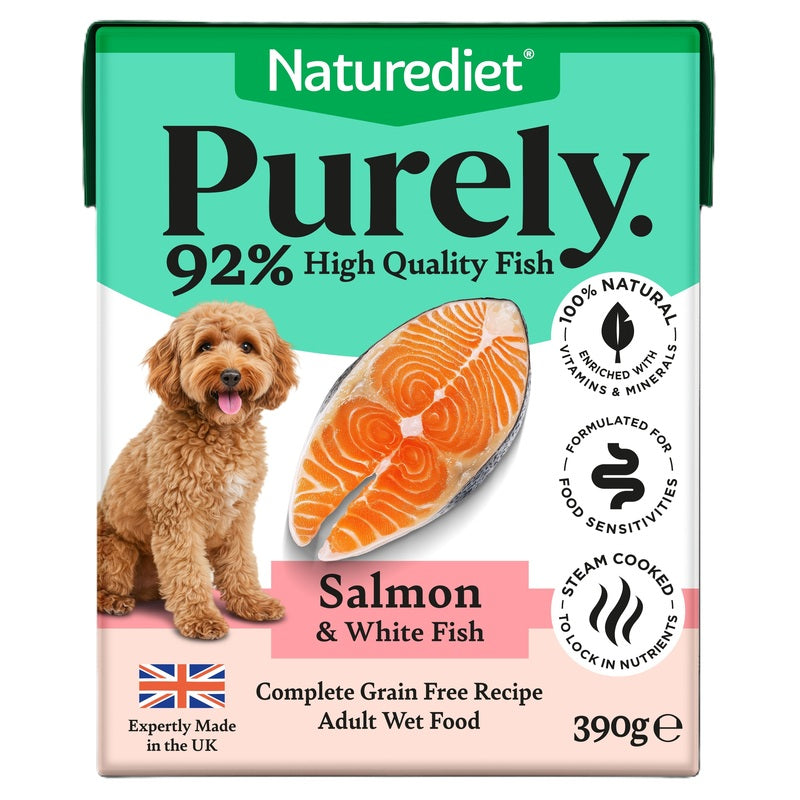 Naturediet Adult Purely Salmon & White Fish Grain Free Cartons 390g x 12