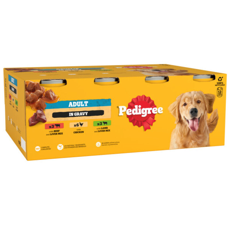 Pedigree Tins Mixed Selection In Gravy 400g x 12 x 2