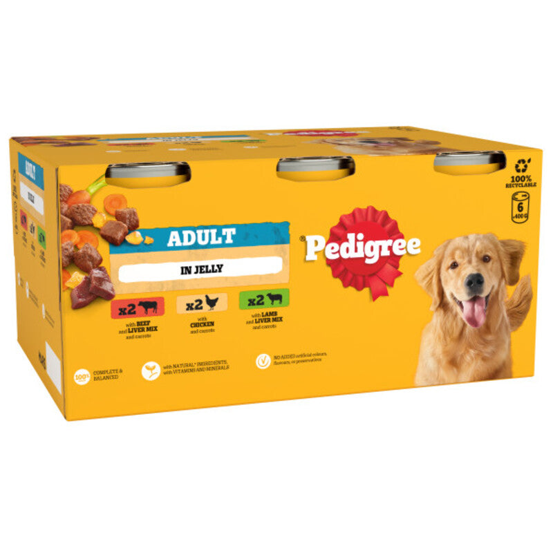 Pedigree Tins Meaty Meals in Jelly 400g x 6 x 4