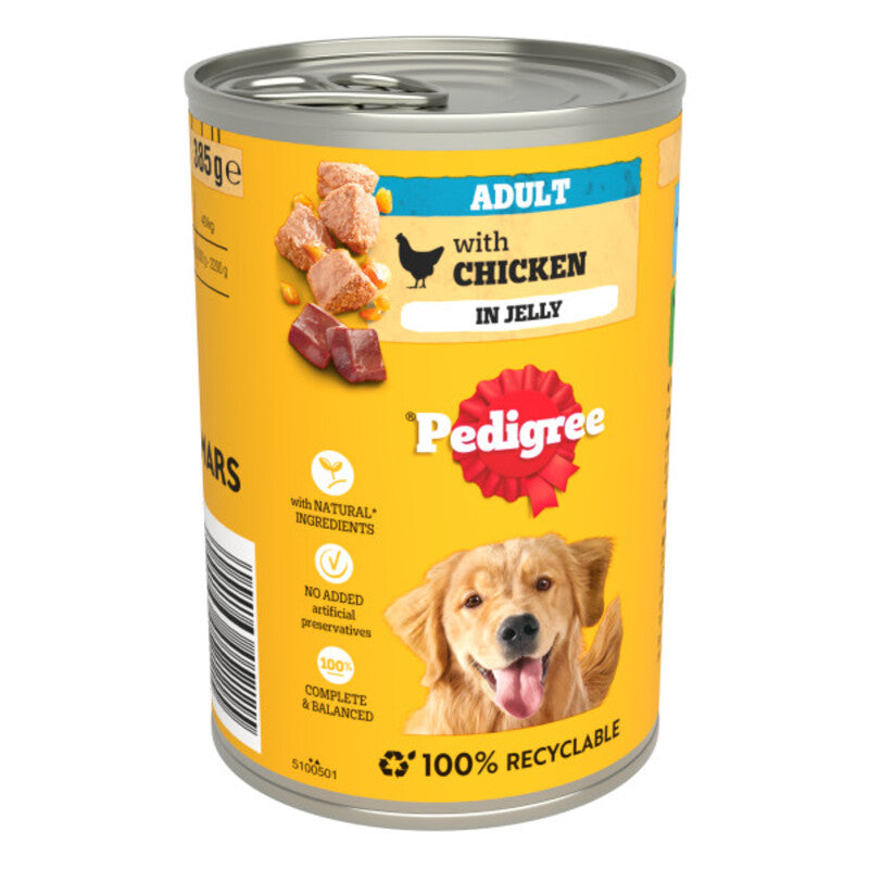 Pedigree Chicken Chunks in Jelly Tins 385g x 12