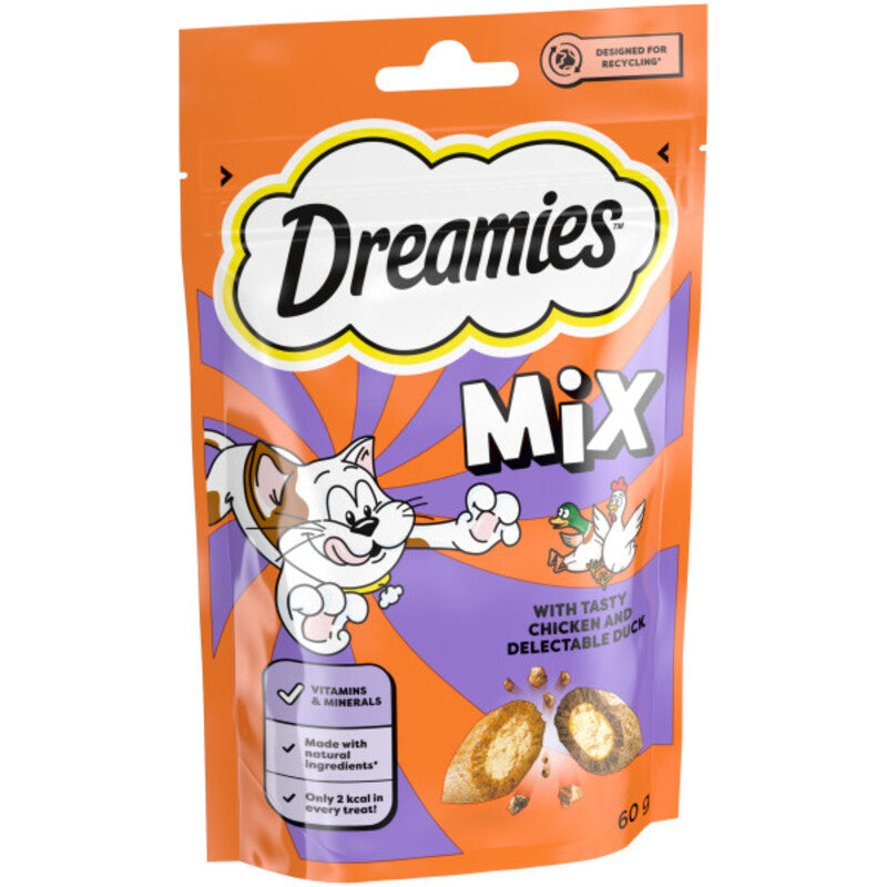 Dreamies Mix Chicken & Duck Cat Treats 60g x 8