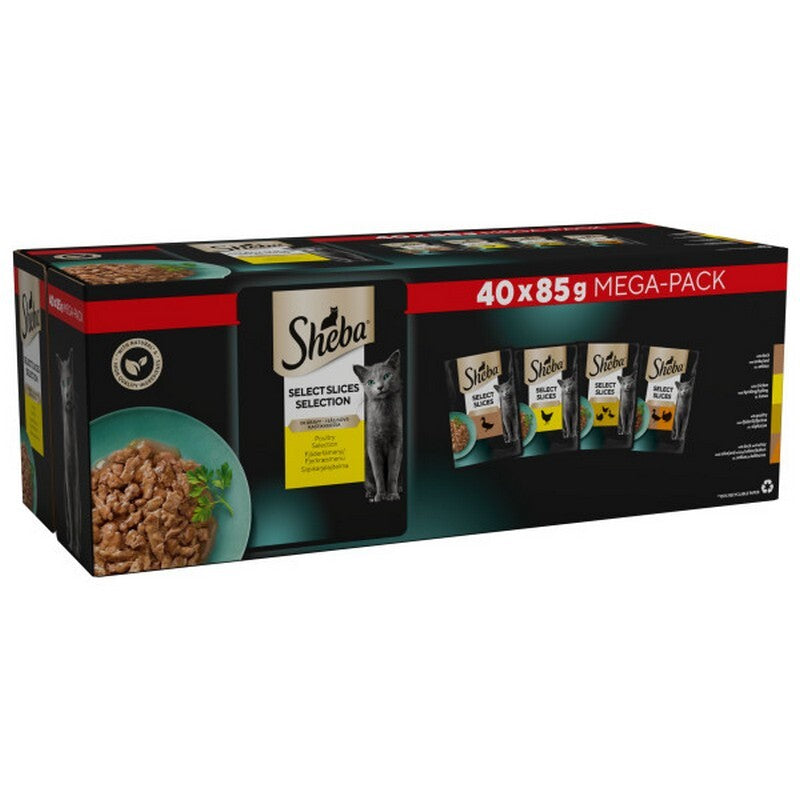 Sheba Select Slice Poultry Collection in Gravy Pouches 85g x 40