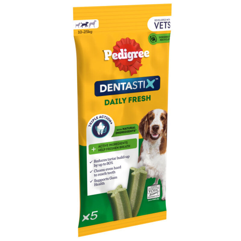 Pedigree Dentastix Fresh Daily Dental Chew Medium Dog 5 Sticks x 14