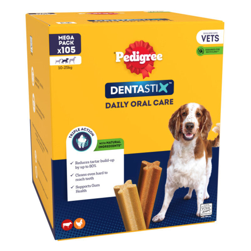 Pedigree Dentastix Daily Dental Chew Medium Dog 105 Sticks