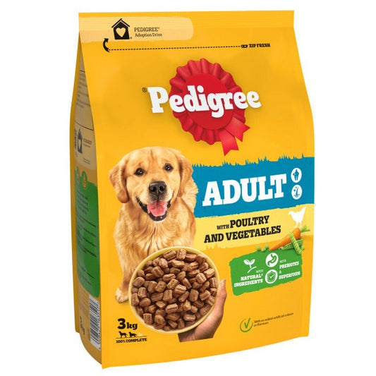 Pedigree Adult Complete with Poultry & Veg 3kg x 3