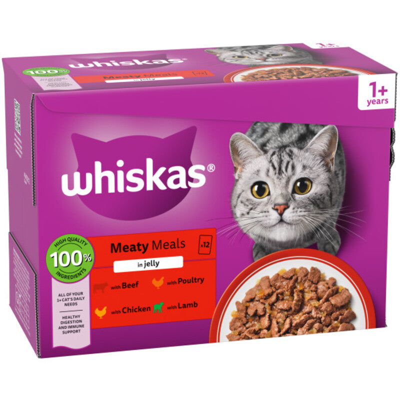 Whiskas Adult 1+ Meaty Meals in Jelly 85g x 12 x 4