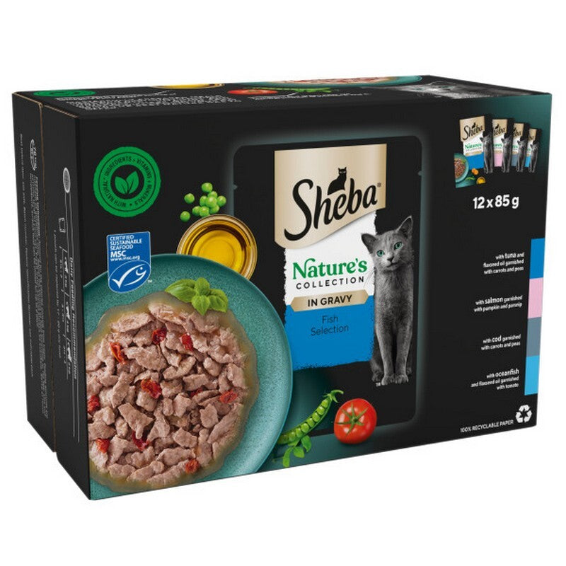 Sheba Natures Collection Fish Selection in Gravy Pouches 85g x 12 x 4