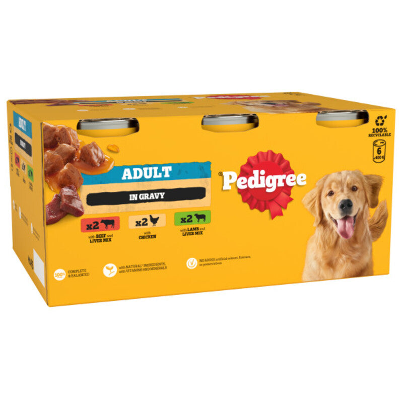 Pedigree Tins Mixed Selection in Gravy 400g x 6 x 4